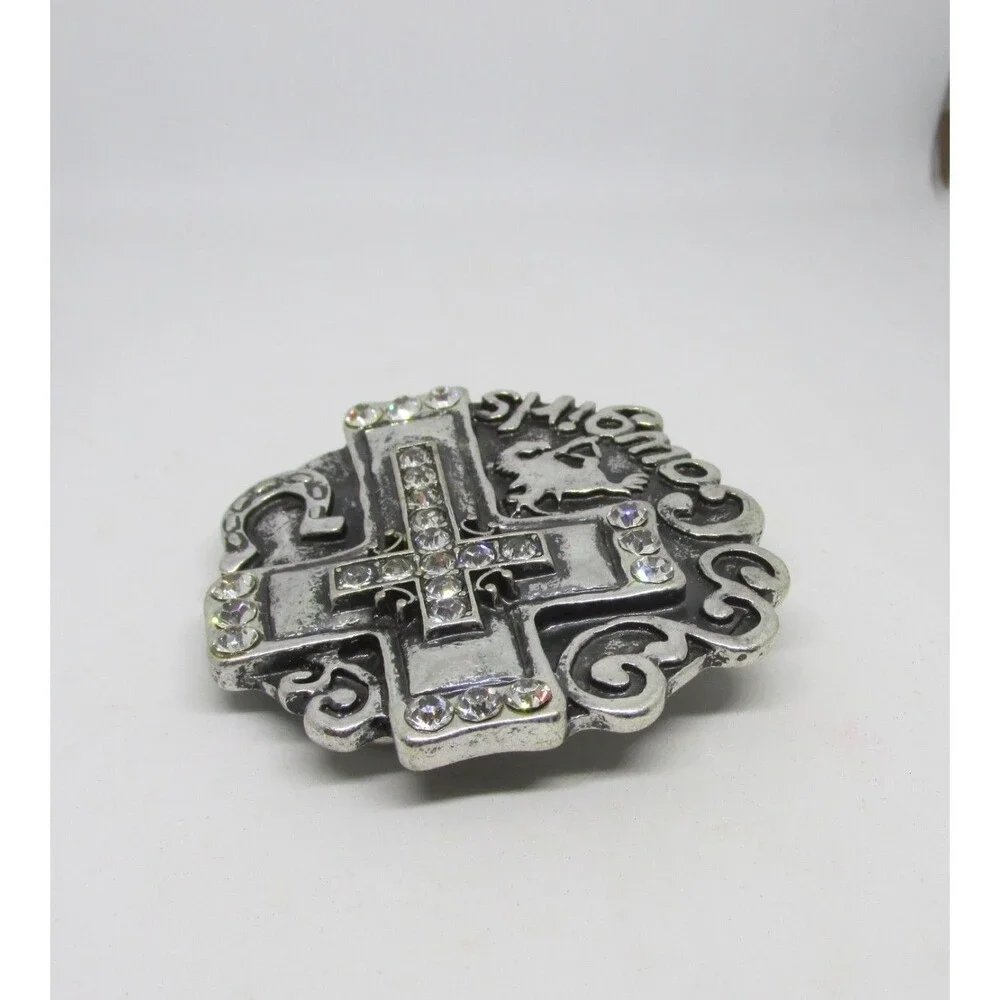 Cowgirls Cross Rhinestone Bucking Bronco Horse Rider Belt Buckle JL Designs